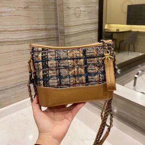 AAAA Replica | Chanel Women Color Matching Wandering Bag Shoulder Messenger Bucket Bag