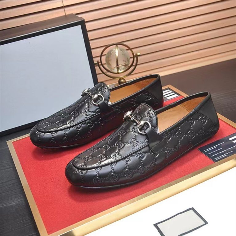AAAA Replica Gucci Men Business Casual Leather Beanie Shoes Loafers