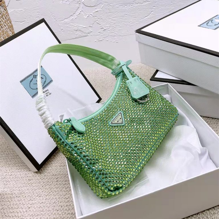 AAAA Replica Prada Women Flash Imitation Rhinestones Shoulder Bag